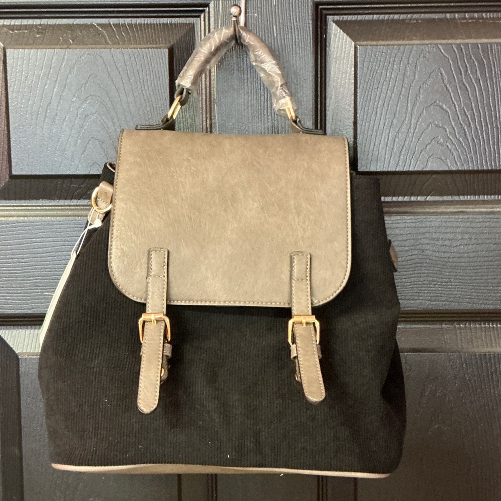 Chic Black and Tan Women's Backpack
